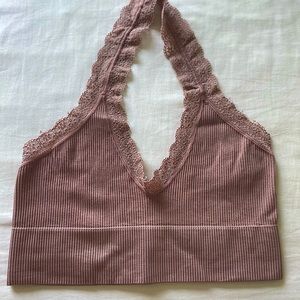 Urban Outfitters | Out from Under Lace Halter Bralette in Blush